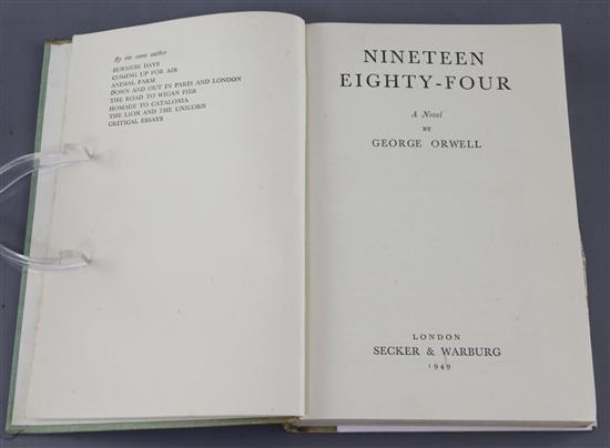 Orwell, George - Nineteen Eighty Four, 1st edition, 8vo, original green cloth, faded, in dj, London 1949